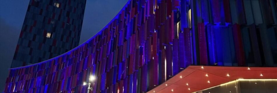 Arena Center Air Albania Stadium and the Marriott Hotel