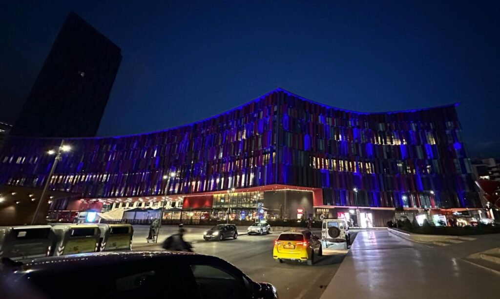 Arena Center Air Albania Stadium and the Marriott Hotel